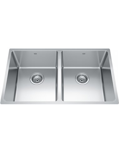 Kindred BDU1831-9 Brookmore Undermount 18G Stainless Steel Double Sink 36Cab