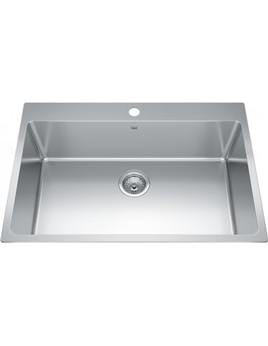 Kindred BSL2131-9-1 Brookmore Topmount 18G Stainless Steel Single Sink 1 Hole 33Cab