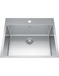 Kindred BSL2225-ADA-1 Brookmore Dm 18G Stainless Steel Single Sink 1 Hole - ADA Sink