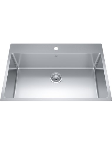 Kindred BSL2233-ADA-1 Brookmore Dm 18G Stainless Steel Single Sink 1 Hole 36Cab - ADA Sink