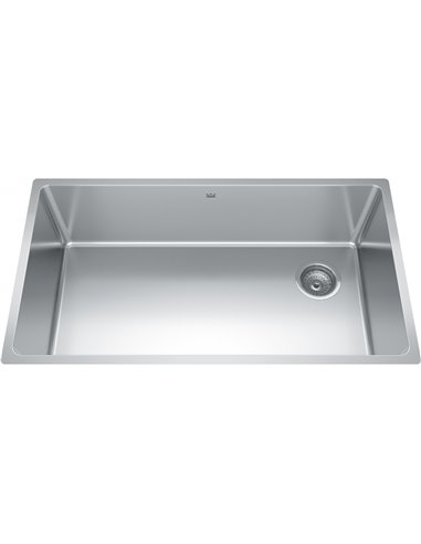 Kindred BSU1832-9OW Brookmore Undermount 18G Stainless Steel Single Sink 36Cab Offset Waste