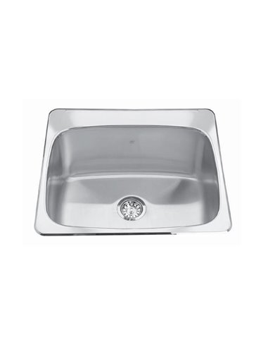 Kindred QSL2225-12-1 Steel Queen Topmount 18G Stainless Steel Single Sink 1 Hole