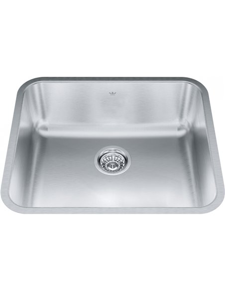 Kindred QSUA1922-8 Steel Queen Undermount 20G Stainless Steel Single Sink