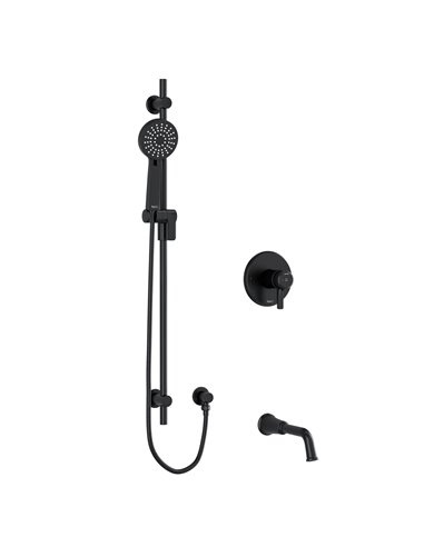 Riobel Momenti 2-Way System KIT 1244 with Spout, Hand Shower Rail and J Shaped Handles