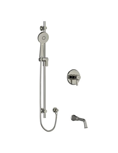 Riobel Momenti 2-Way System KIT 1244 with Spout, Hand Shower Rail and J Shaped Handles