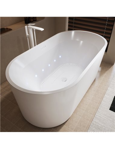 Virta Pearls Miami 63" Freestanding Acrylic Airjet Bathtub