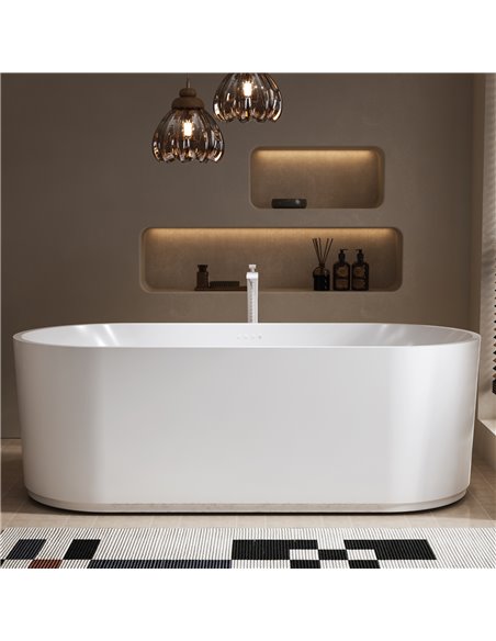 Virta Pearls Miami 69" Freestanding Acrylic Airjet Bathtub