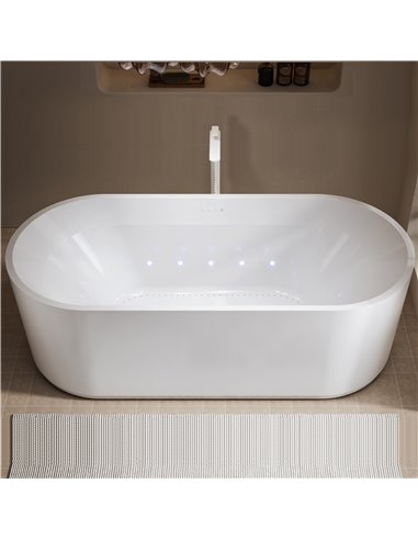Virta Pearls Miami 69" Freestanding Acrylic Airjet Bathtub