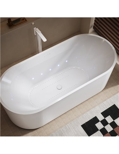 Virta Pearls Miami 69" Freestanding Acrylic Airjet Bathtub