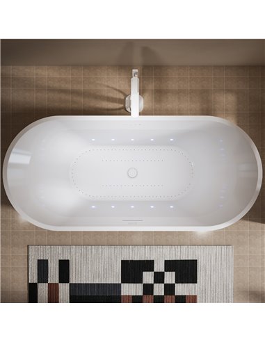 Virta Pearls Miami 69" Freestanding Acrylic Airjet Bathtub