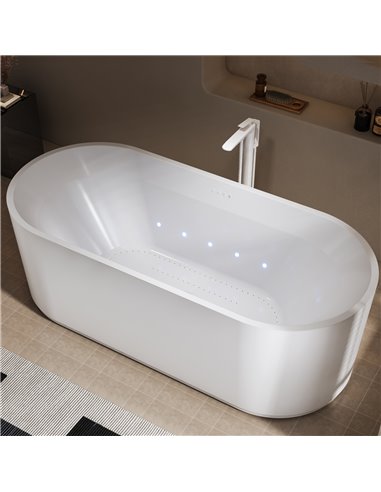 Virta Pearls Miami 69" Freestanding Acrylic Airjet Bathtub