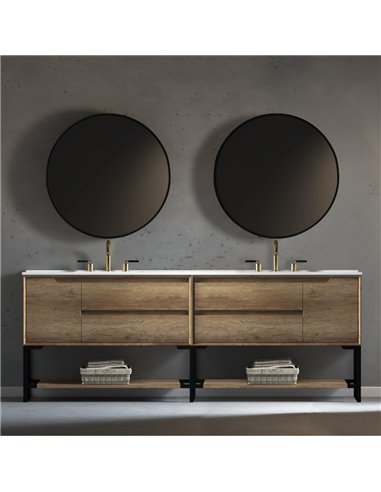 Virta Ashley 87 Inch Floor Mount Double Sink Vanity with Metal Legs