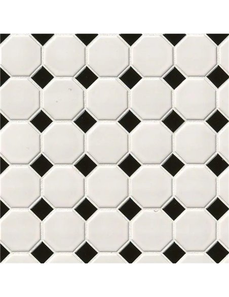 MSI Surfaces White And Black Matte Octagon Mosaic