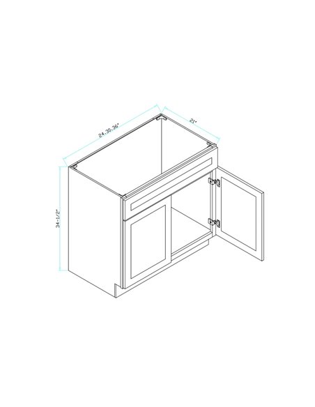TC 24" Shaker Single Sink Vanity with Bevelled Panels