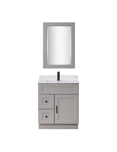 TC 24" Shaker Single Sink Vanity with Left Side Drawers and Bevelled Panels