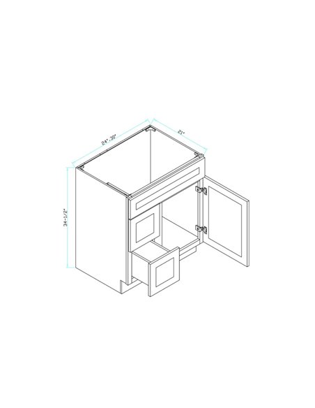 TC 30" Shaker Single Sink Vanity with Left Side Drawers and Bevelled Panels