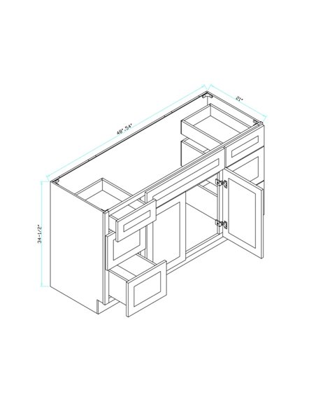 TC 48" Shaker Single Sink Vanity with Bevelled Panels