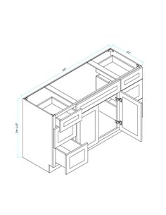 TC 60" Shaker Single Sink Vanity with Bevelled Panels 2