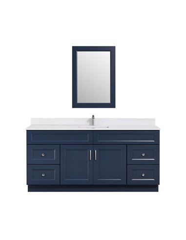 TC 72" Shaker Single Sink Vanity with Bevelled Panels