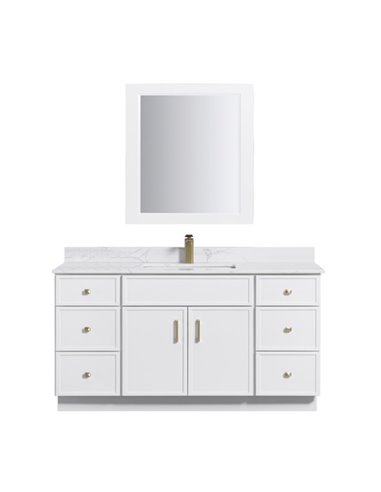 TC 60" Shaker Single Sink Vanity with Slim Panels