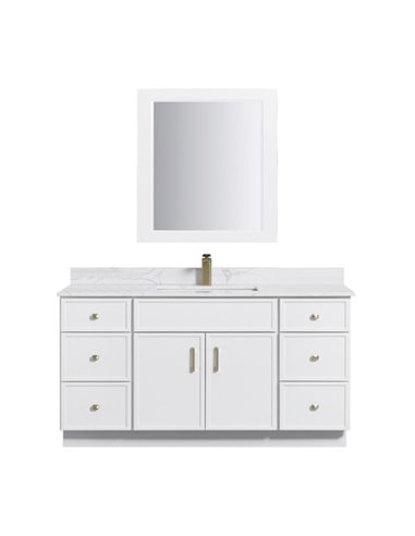 TC 72" Shaker Single Sink Vanity with Slim Panels