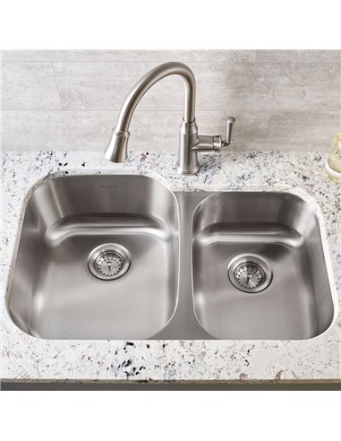 American Standard Portsmouth 32 x 21-Inch Stainless Steel Undermount Double-Bowl Kitchen Sink