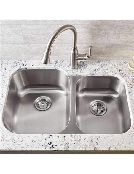 American Standard Portsmouth 32 x 21-Inch Stainless Steel Undermount Double-Bowl Kitchen Sink