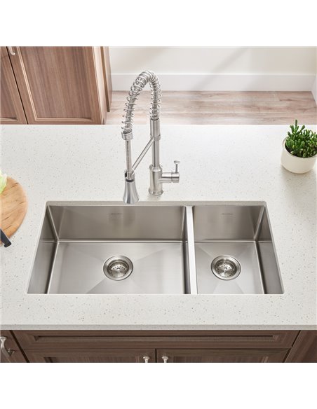 American Standard Pekoe 35 x 18-Inch Stainless Steel Undermount Double-Bowl Kitchen Sink