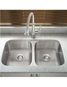 American Standard Portsmouth 32 x 18-Inch Stainless Steel Undermount Double-Bowl Kitchen Sink 2