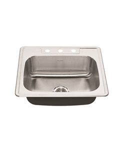 American Standard Colony 25 x 22-Inch Stainless Steel 3-Hole Top Mount Single Bowl Kitchen Sink