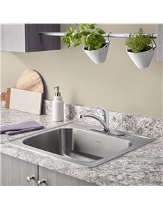 American Standard Colony 25 x 22-Inch Stainless Steel 3-Hole Top Mount Single Bowl Kitchen Sink 2
