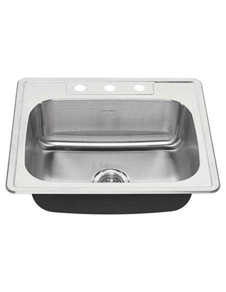 American Standard Colony 25 x 22-Inch Stainless Steel 3-Hole Top Mount Single-Bowl ADA Kitchen Sink