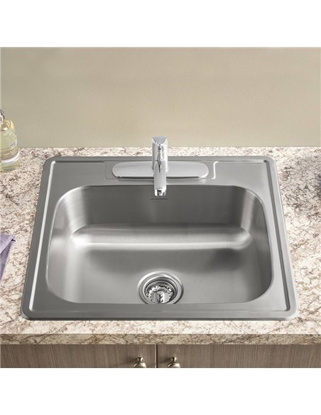 American Standard Colony 25 x 22-Inch Stainless Steel 3-Hole Top Mount Single-Bowl ADA Kitchen Sink