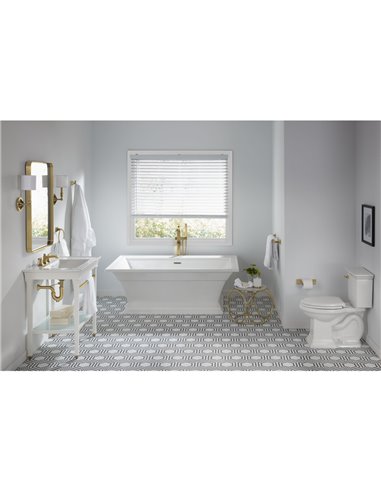 American Standard Town Square S 68 x 36-Inch Freestanding Bathtub Center Drain With Integrated Overflow