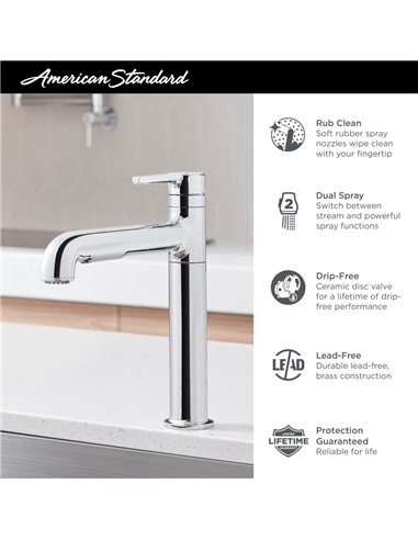 American Standard Studio S Pull-Out Dual-Spray Kitchen Faucet