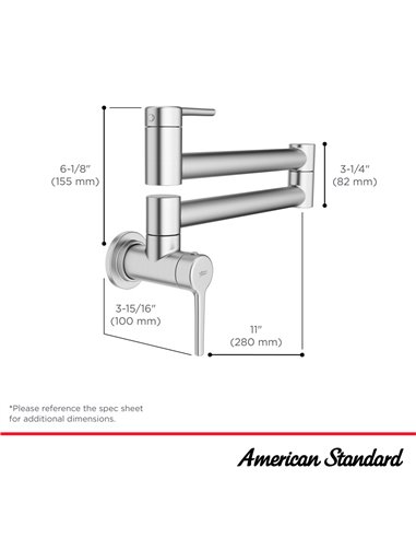 American Standard Studio S Wall-Mount Pot Filler Kitchen Faucet