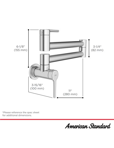 American Standard Studio S Wall-Mount Pot Filler Kitchen Faucet