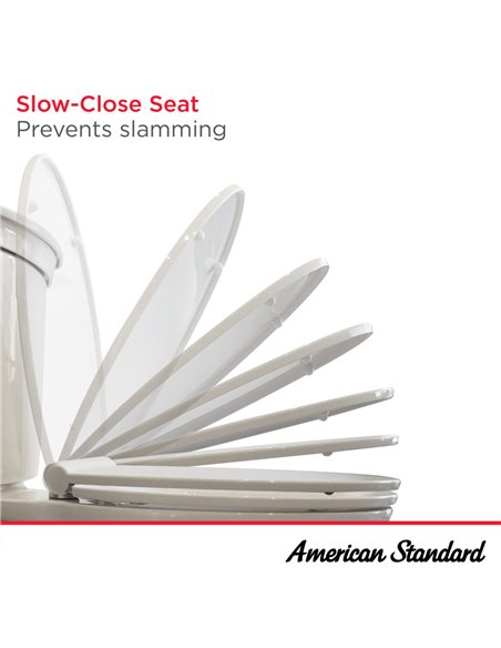 American Standard Contemporary Slow-Close & Easy Lift-Off Elongated Toilet Seat for VorMax CleanCurve Style Rims