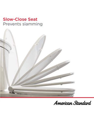 American Standard Contemporary Slow-Close & Easy Lift-Off Elongated Toilet Seat for VorMax CleanCurve Style Rims