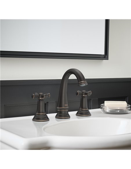 American Standard Delancey 8-Inch Widespread 2-Handle Bathroom Faucet 1.2 gpm/4.5 L/min With Cross Handles