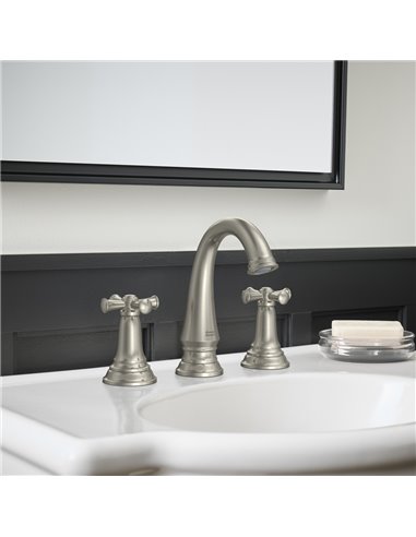 American Standard Delancey 8-Inch Widespread 2-Handle Bathroom Faucet 1.2 gpm/4.5 L/min With Cross Handles