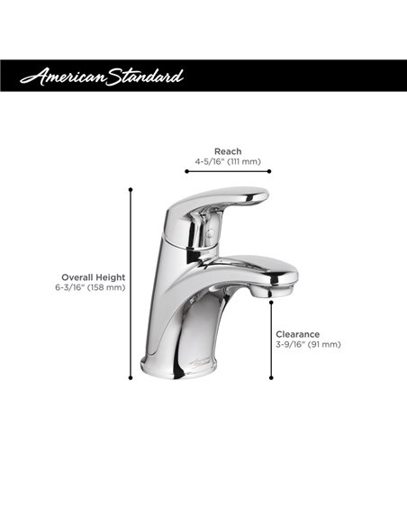 American Standard Colony PRO Single Hole Single-Handle Bathroom Faucet 1.2 gpm/4.5 L/min With Lever Handle