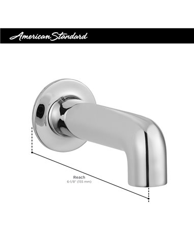 American Standard Studio S 6-Inch Slip-On Non-Diverter Tub Spout