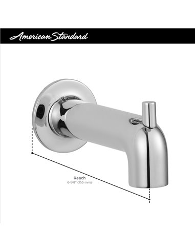 American Standard Studio S 6-Inch IPS Diverter Tub Spout