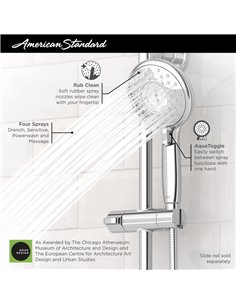American Standard Spectra Handheld 2.5 gpm/9.5 L/min 5-Inch 4-Function Hand Shower 2