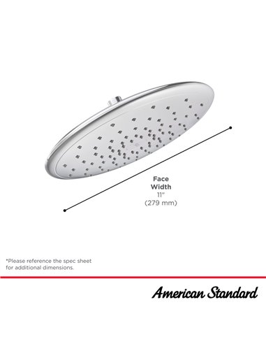 American Standard Spectra Rain 11-Inch 1.8 gpm/6.8 L/min Water-Saving Rain Showerhead