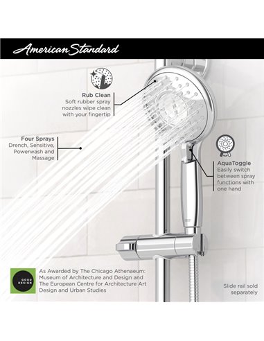 American Standard Spectra Handheld 1.8 gpm/6.8 L/min 5-Inch 4-Function Hand Shower