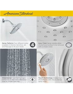 American Standard Spectra Touch 7-Inch 1.8 gpm/6.8 L/min Water-Saving Fixed Showerhead 2