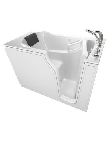 American Standard Gelcoat Premium Series 30 x 52 -Inch Walk-in Tub With Soaking Bath - Right-Hand Drain With Faucet