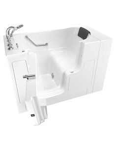 American Standard Gelcoat Premium Series 30 x 52-Inch Walk-in Tub With Soaking Bath - Left-Hand Drain With Faucet